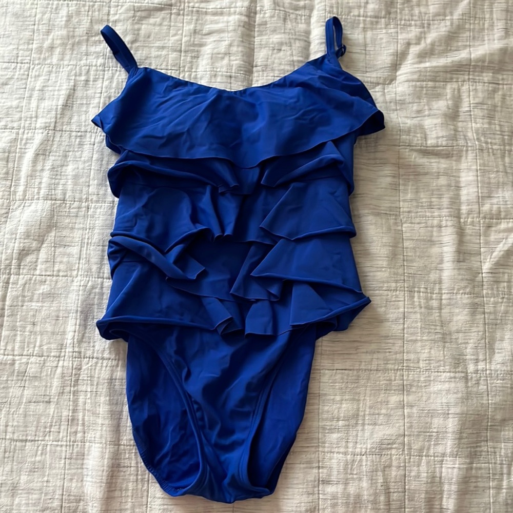 One piece blue swimsuit